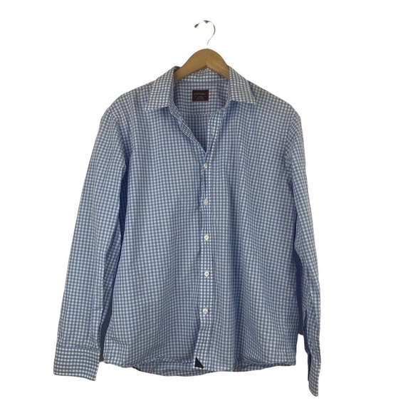 UNTUCKit Other - untuckit blue white plaid button up dress shirt large